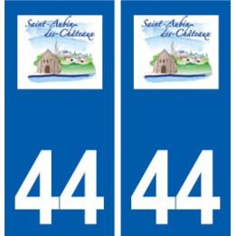 44  Saint-Aubin-des-Châteaux logo ville autocollant plaque stickers