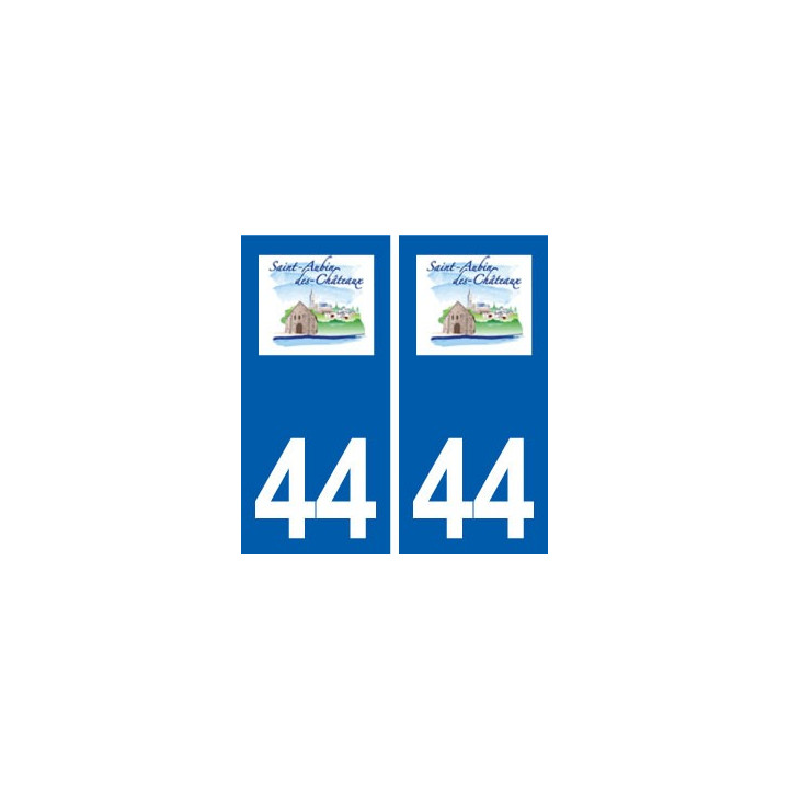 44  Saint-Aubin-des-Châteaux logo ville autocollant plaque stickers
