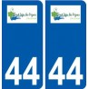 44  Saint-Léger-les-Vignes logo ville autocollant plaque stickers