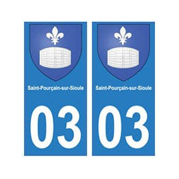 03 Saint-Pourçain-sur-Sioule ville autocollant plaque