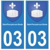 03 Saint-Pourçain-sur-Sioule ville autocollant plaque