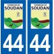 44  Soudan logo ville autocollant plaque stickers