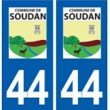 44  Soudan logo ville autocollant plaque stickers