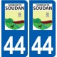 44  Soudan logo ville autocollant plaque stickers