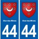 44  Sion-les-Mines blason ville autocollant plaque stickers