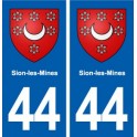 44  Sion-les-Mines blason ville autocollant plaque stickers