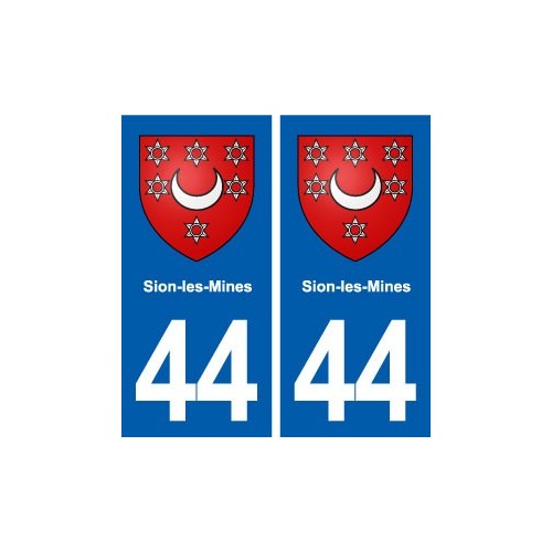 44  Sion-les-Mines blason ville autocollant plaque stickers