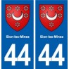44  Sion-les-Mines blason ville autocollant plaque stickers