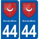 44  Sion-les-Mines blason ville autocollant plaque stickers