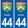 44  Soudan blason ville autocollant plaque stickers