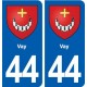 44  Vay  blason ville autocollant plaque stickers