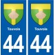 44  Touvois blason ville autocollant plaque stickers