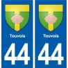 44  Touvois blason ville autocollant plaque stickers