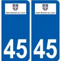 45 Saint-Benoît-sur-Loire logo ville autocollant plaque stickers