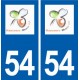 54 Haucourt-Moulaine  logo autocollant plaque stickers ville