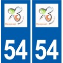 54 Haucourt-Moulaine  logo autocollant plaque stickers ville