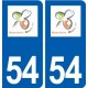 54 Haucourt-Moulaine  logo autocollant plaque stickers ville