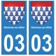 03 Varennes-sur-Allier ville autocollant plaque