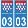 03 Varennes-sur-Allier ville autocollant plaque