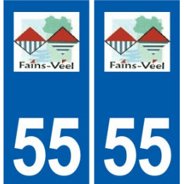 55 Fains-Véel logo autocollant plaque stickers ville