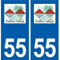 55 Fains-Véel logo autocollant plaque stickers ville