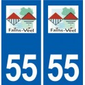 55 Fains-Véel logo autocollant plaque stickers ville