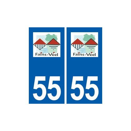 55 Fains-Véel logo autocollant plaque stickers ville