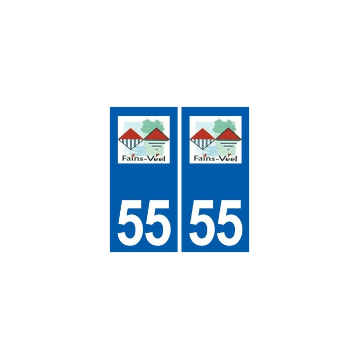 55 Fains-Véel logo autocollant plaque stickers ville