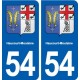 54 Haucourt-Moulaine blason autocollant plaque stickers ville