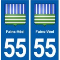 55 Fains-Véel blason autocollant plaque stickers ville