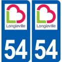 54 Longlaville logo autocollant plaque stickers ville