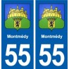 55 Montmédy coat of arms sticker plate stickers city
