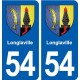 54 Longlaville blason autocollant plaque stickers ville