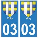 03 de Vichy de la ciudad de etiqueta, placa de la etiqueta engomada
