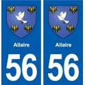 56 Allaire blason autocollant plaque stickers ville