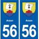 56 Arzon blason autocollant plaque stickers ville
