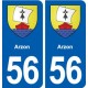 56 Arzon blason autocollant plaque stickers ville
