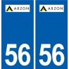 56 Arzon logo autocollant plaque stickers ville