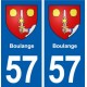57 Boulange blason autocollant plaque stickers ville
