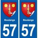 57 Boulange blason autocollant plaque stickers ville