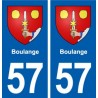 57 Boulange blason autocollant plaque stickers ville