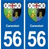 56 Carentoir blason autocollant plaque stickers ville