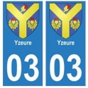 03 Yzeure ville autocollant plaque