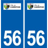 56 Carentoir logo autocollant plaque stickers ville