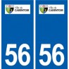 56 Carentoir logo autocollant plaque stickers ville