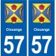 57 Clouange blason autocollant plaque stickers ville