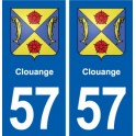 57 Clouange blason autocollant plaque stickers ville