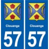 57 Clouange blason autocollant plaque stickers ville