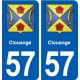 57 Clouange blason autocollant plaque stickers ville