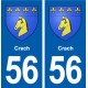 56 Crach blason autocollant plaque stickers ville